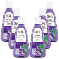 6X 250Ml Guhl Silberglanz & Pflege Shampoo Purpursalbei ÖL Graues & Blondes Haar