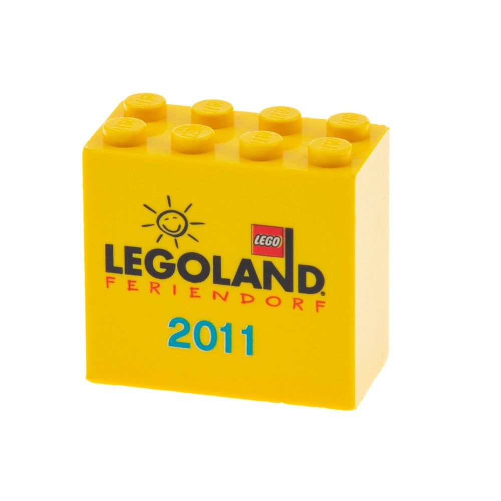1x Lego Building Brick 2x4x3 Yellow Collectible Legoland Village 2011 30144pb102