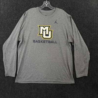 Marquette Golden Eagles Basketball Shirt Men's XL Gray Jordan Nike Dri-FIT