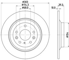 2x Bremsscheibe PRO HELLA PAGID 8DD 355 133-481 für MAZDA CX 30 DM DT ED ED5W