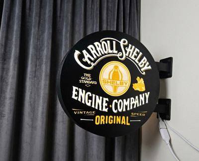 Shelby Engine Company Sign - 3D Printing LED - Cobra Garage Decor - Wall