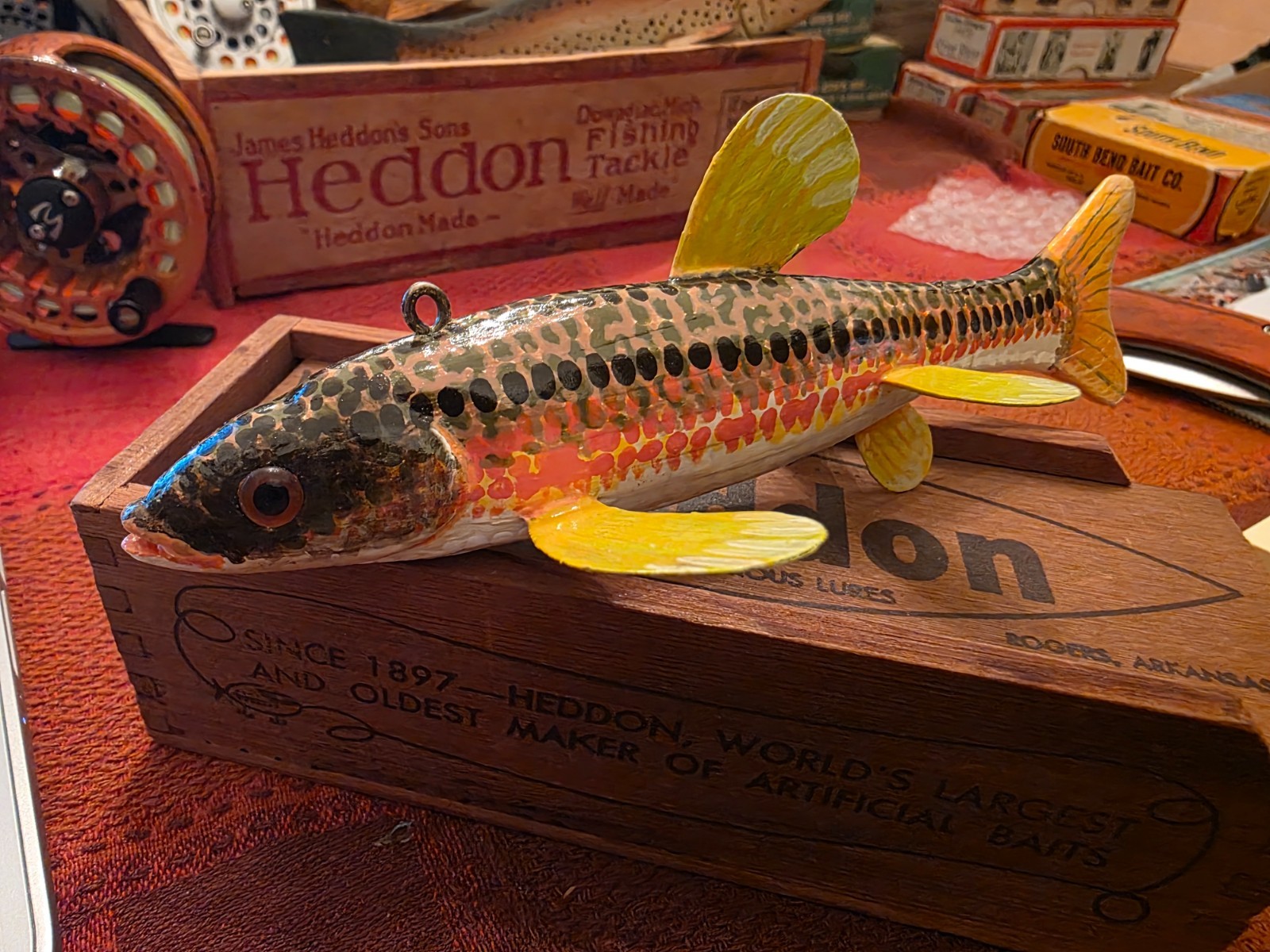 Huffman's hand carved FISH DECOY ICE SPEARING FISHING decoy MINNESOTA 7"