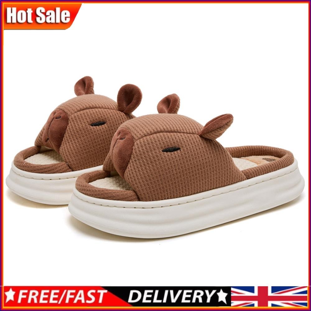APL Pantofole Capybara punta aperta morbide ciabatte da casa per camera da letto interna (marrone 40 41)