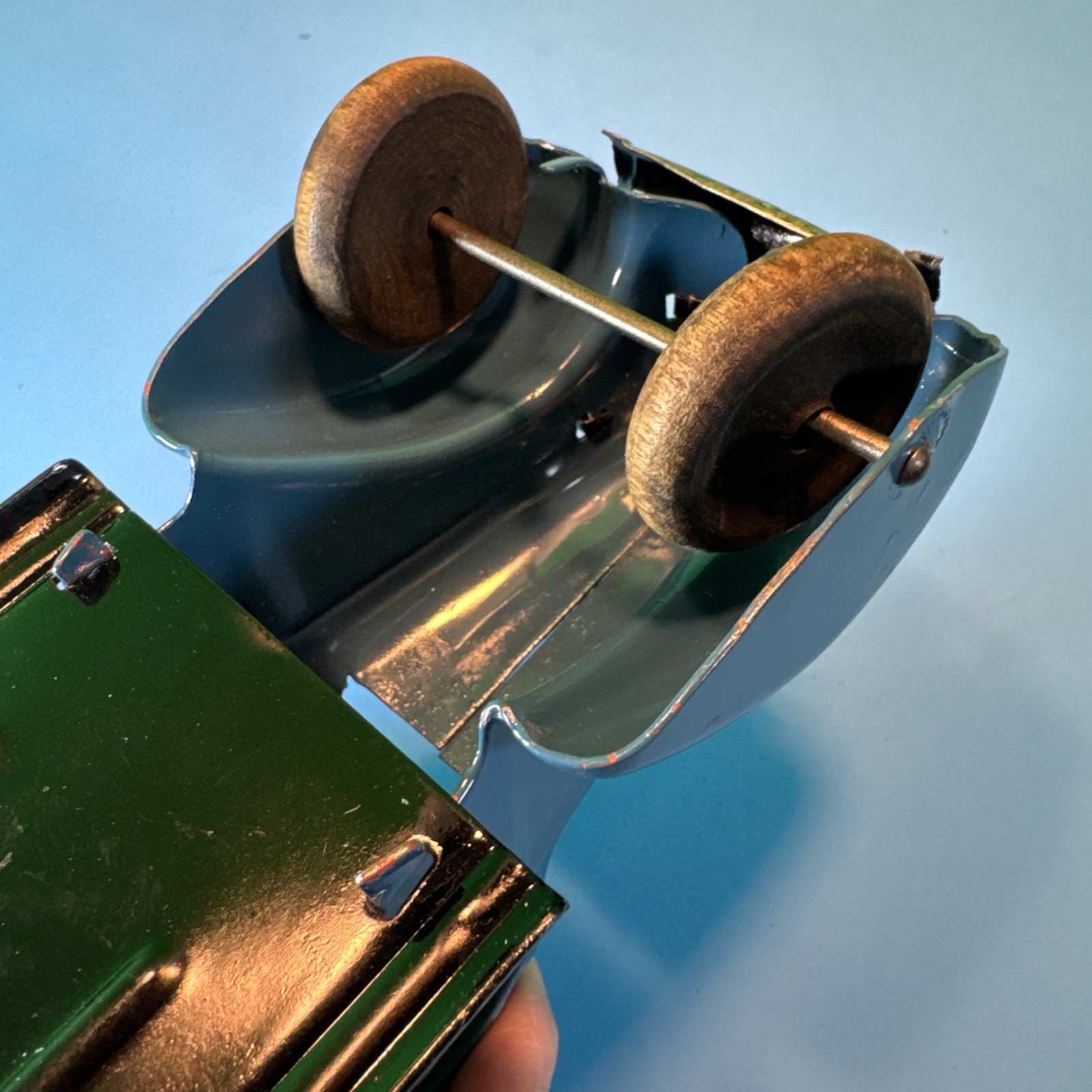 WYANDOTTE DUMP TRUCK 11" RESTORED 1930's wood wheels, pressed steel