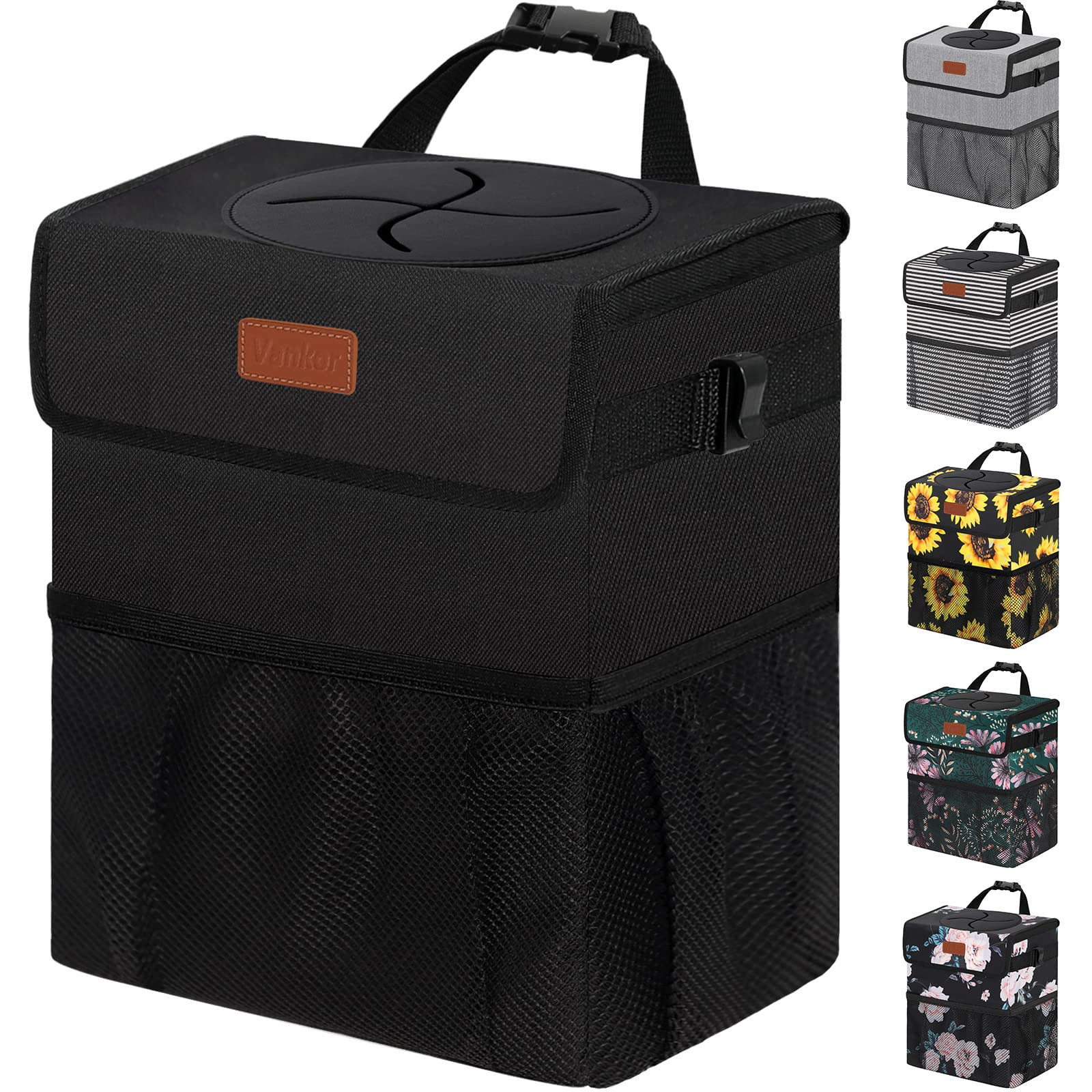 Car Trash Can for Car Cute, Car Trash Bag Bin Hanging Waterproof Automotive C...