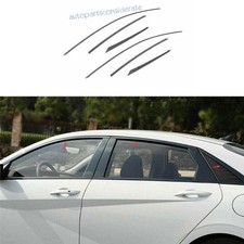 Para Hyundai Elantra 2021-24 Tira de ventanas de acero Alféizar Moldura Cubierta Borde Negro
