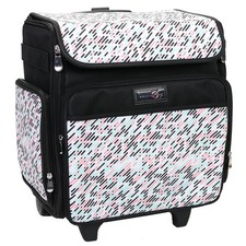 Everything Mary Pill Print Rolling Tote, 2 Wheeled Trolley Bag for Sewing/Crafts