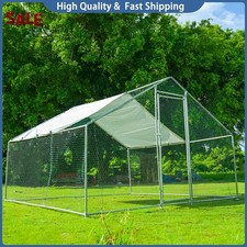 10 10ft Outdoor Pet Dog Run House Kennel Chicken Coop With Waterproof Cover