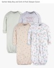 NEW Set 4 Gerber Newborn Girls Baby Gowns Mama's Mini Hearts Floral Polka Dot PJ — photo 1