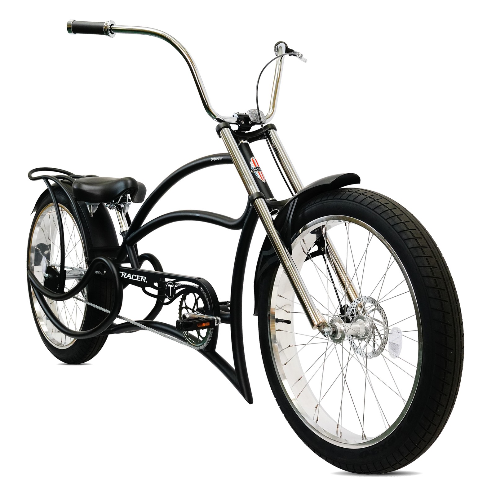 26'' Chopper Stretch Cruiser Bike For Men 3 Speed Disc Brake