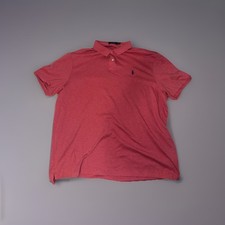 Polo Ralph Lauren Shirt Mens 2XL Melon Red Cotton Classic Fit Short Sleeve Pony
