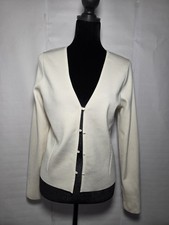 Women s White Long Sleeve Cardigan Sweater