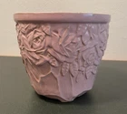 Vintage McCoy Art Pottery Jardiniere Flower Pot Planter Pink Floral Roses
