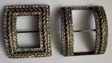 GOLD, SILVER and ENAMEL SHOE BUCKLE ANTIQUE