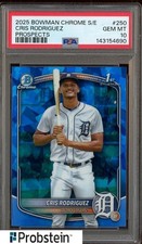 2025 Bowman Chrome Sapphire #250 Cris Rodriguez Detroit Tigers RC Rookie PSA 10