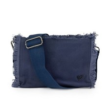 PRENELOVE Fringed Navy Blue Canvas Crossbody Purse