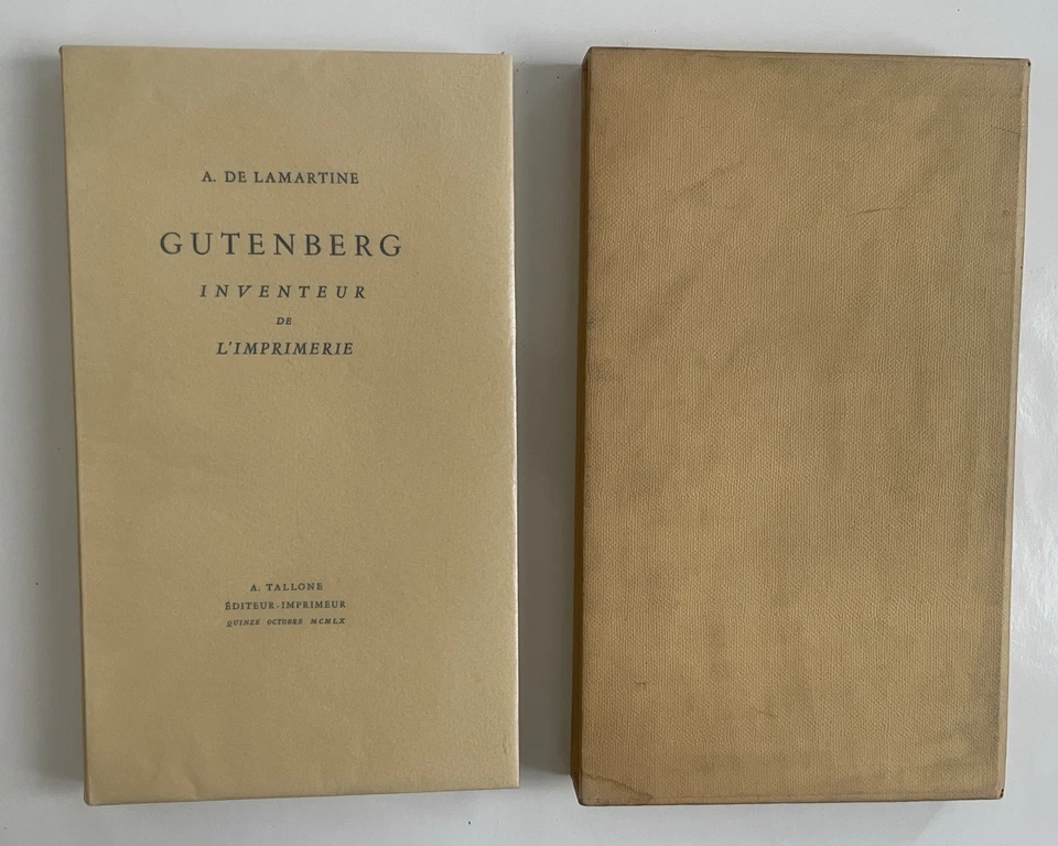 Gutenberg, Inventeur de l'Imprimerie, A. De Lamartine, EO 1960, Limité 500 Ex. - Photo 1/4