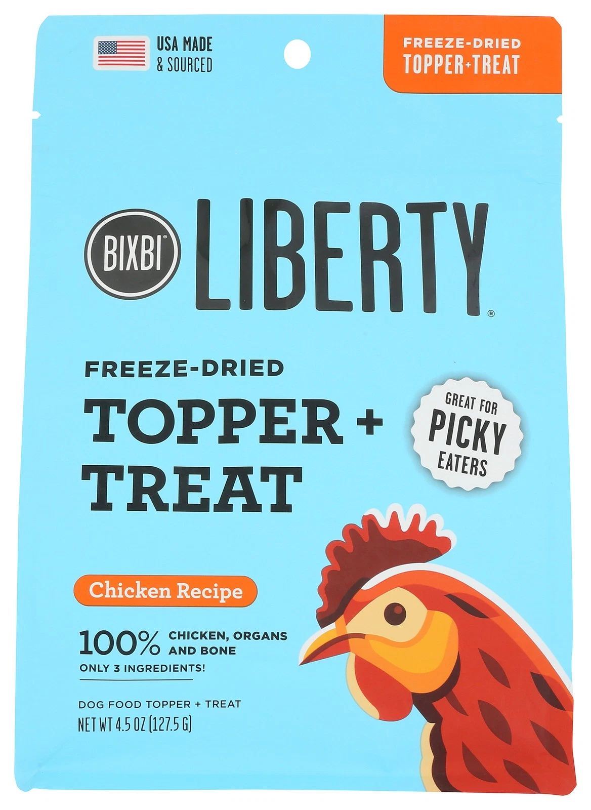 Freeze-Dried Chicken Recipe Dog Food Topper Treat By Liberty 4.5 Oz