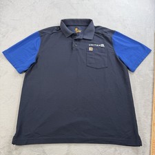 Carhartt United Airline Polo Shirt Men L Blue Short Sleeve Employee Uniform