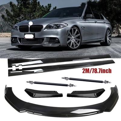 For BMW 5 Series F10 10-16 Front Bumper Lip Splitter Spoiler Glossy Black Body
