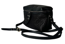 Mini borsa a tracolla PIERO GUIDI "Balena" in pelle nera anni '90 Made in Italy