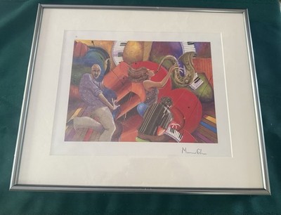Marcus Glenn Signed  Love That Jazz Seriolithograph 15 x12.5  Framed