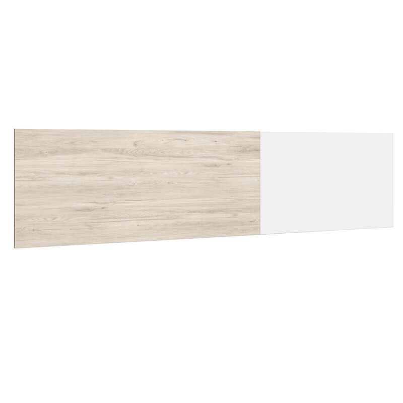 Cabezal cama dormitorio matrimonio moderno color blanco y Sahara 209x53 cm