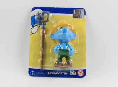 Smurf Smurfs === De Agostini === Gardener with rake / Farmer smurf
