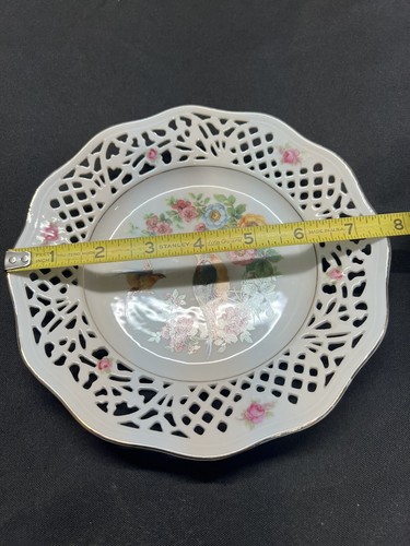 Vintage Schumann Arzberg Germany Pierced Plate with Birds and Flowers - Picture 16 of 17