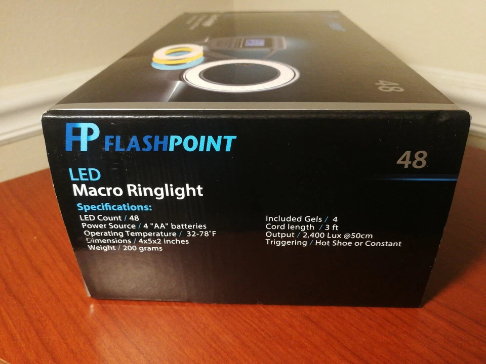Flashpoint FP 48 LED Macro Ringlight With Adapter for 49-77mm Diameter Lenses - Image 2 of 4