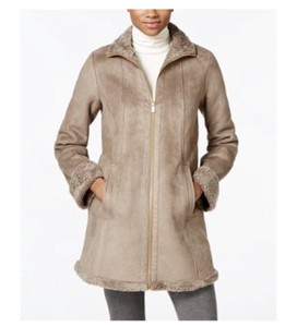 line faux shearling coat