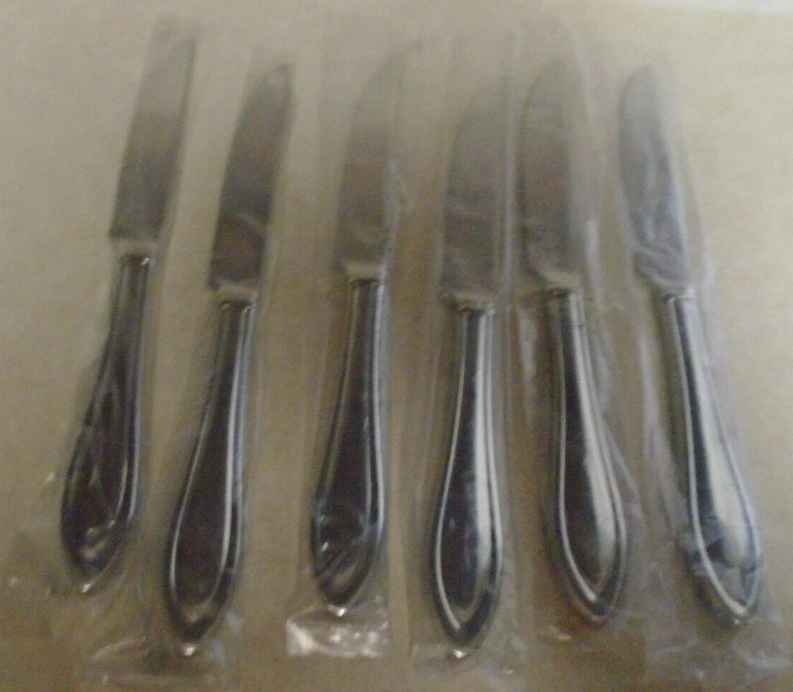 Set of 6 Steak Knives MEDFORD Lenox Gloss 18/10 Stainless Steel Vietnam Serrate