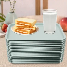 24pcs 13.39*9.45inch Fast Food Tray, PP Multi-Purpose Rectangle Serving Tray