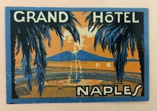 Luggage Label Grand Hotel Naples - Italy