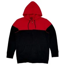 The Foundry Mens Big & Tall Red & Black Zip Hoodie Fleece Sweatshirt LT