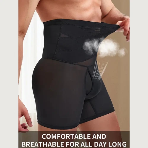 US Herren High Waist Kompression Boxershorts Bauch Slim Mieder Hose Body Shaper - Bild 6 von 30