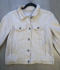Free People Off-white/ecru Denim Jacket, Ladies, Size Small