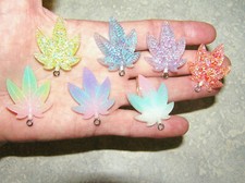 Weed Smoke Resin Charms, Marijuana Leaf Charm, For Charm Bracelets, Necklaces