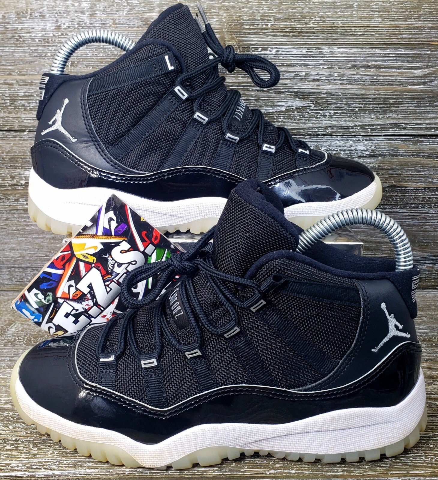 Air Jordan 11 Retro Nike 378039-011 Basketball Black White Jubilee ...