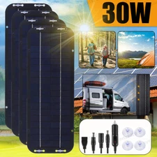 Lot 30W Solar Panel Kit 12V Trickle Battery Charger Maintainer for Boat RV Car