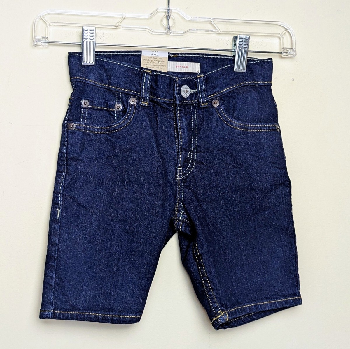 Levi's 511 Slim Denim Boys Shorts Size Regular 3-4 Years Raw New NWT