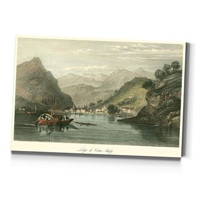 Landscape Style Canvas Wall Art Ready to Hang: 32L'' x 48W'' Lago Di Como, Italy