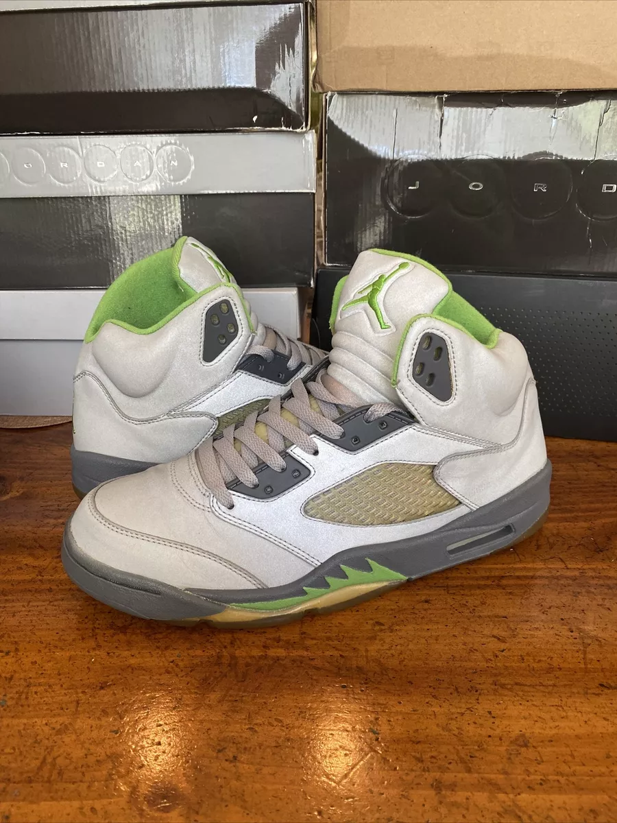 Size 11 Nike Air Jordan 5 2006 Retro Green Bean Grey 3M Lime Neon V 4 6  Flint 7