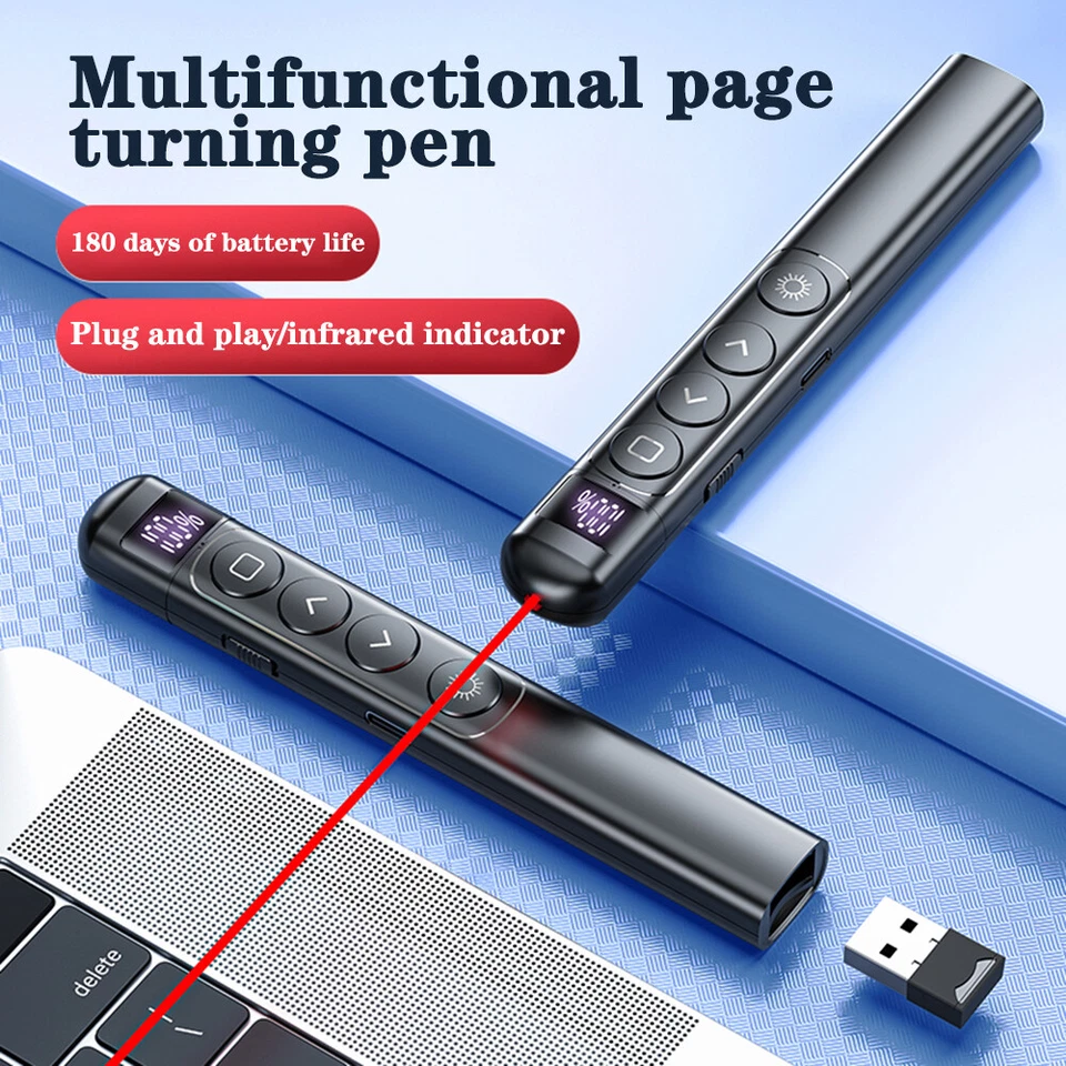 Wireless Presenter Remote Control PPT Presentation Clicker Page Turning Pen - Image 3 of 4