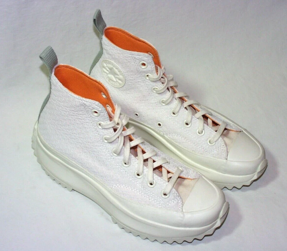 Converse CTAS Run Star plataforma de caminhada Hi A03838C Egret/Peach, mulher 10, homens 8.5, novo - Imagem 2 de 4