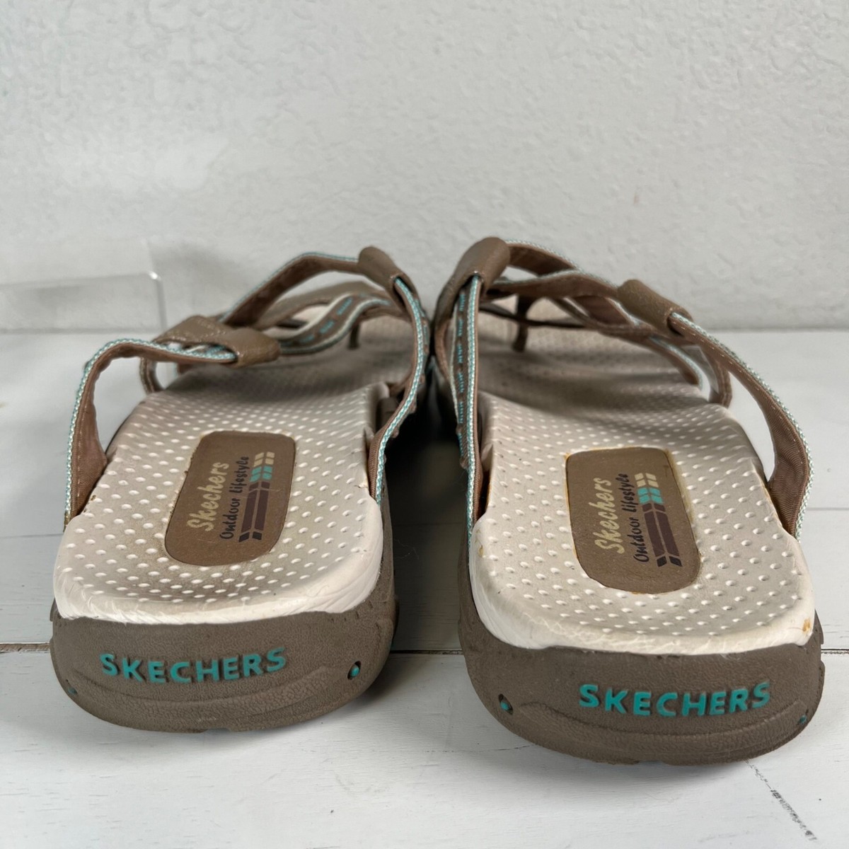 Skechers outdoor lifestyle brown flip flops sandals SN 46720