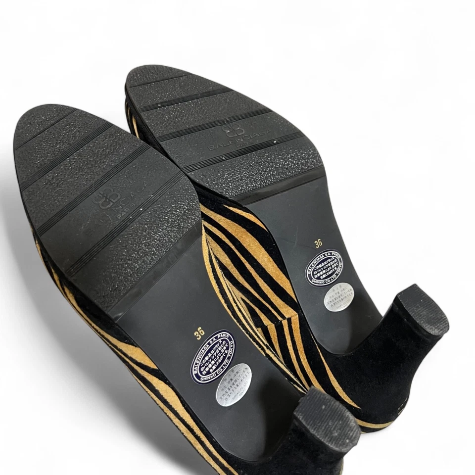 RARO BALENCIAGA Tacones Cebra 36 Japón De Colección Y2K Peluquería Diseñador Pasarela Zapatos Foto 4 de 4