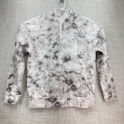 Hollister Hoodie Mens Medium Gray Tie Dye Camo Thick Fleece Lined Pullover 