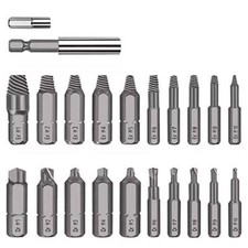 22Pcs Damaged Stripped Screw Extractor Drill Bits Broken Remover Bolt Tool Set