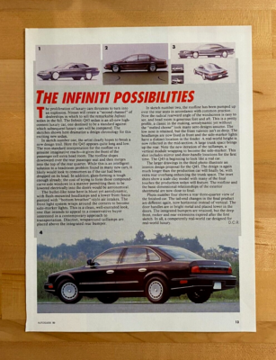 INFINITI Q45 カタログ 1989 Print Article Infiniti Q45 THE INFINITI POSSIBILITIES | eBay